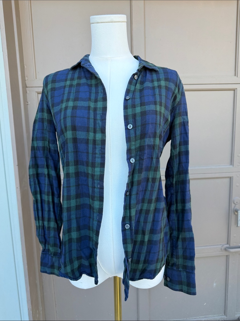 Barbour Blue & Green Plaid Men's Button-Down Shirt